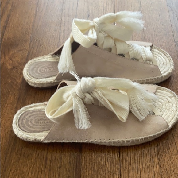 Chloe pink tie front espadrille - Picture 2 of 5
